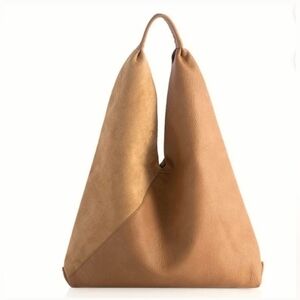 Shiraleah Two-Tone Tan and Camel Hobo Shoulder Bag
